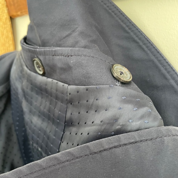 Brooks Brothers | Red Fleece Navy Cotton Parka Trench Jacket Drawstring Waist 12 - Picture 9 of 14